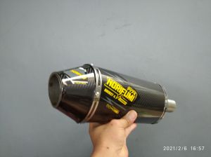 Knalpot racing KLX Norifumi Carbon Silincer only Bonus braket klam