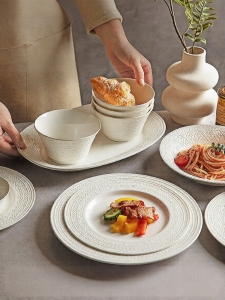 MODERN SWEETHOME | Underglaze Colored Porcelain Dinner Plates French Style