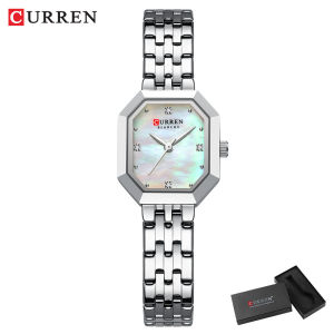 CURREN Square Stainless Steel Ladies Watch Elegant Simple Fashionable Gift Watch with Box