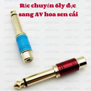 [ Giá 2chiếc ] Jack 6 Ly Ra Av Hoa Sen Loại Tốt. Chuyển đổi từ 6ly đực sang AV hoa sen cái.Màu xanh