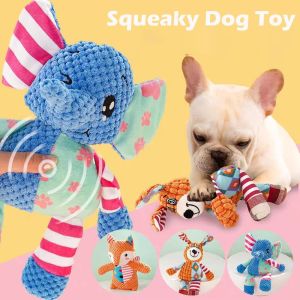 CRUSHES Interactive Squeaky Dog Toy Squeeze Plush Animals Dog Squeaky Toy  Soft Puppy Chew Toy Small Medium Large Dogs