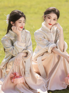 New Chinese Style Maids Dress 2025 Autumn Winter Sister Group Formal Gown Womens National Style Cheongsam High-End Sense Show He