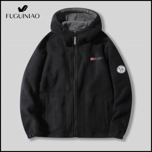 FUGUINIAO Mens hiking suit polar lined padded jacket lightweight jacket heated plush jacket