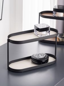Luxury Double Layer Desktop Makeup Storage Rack Skin Care Perfume Holder Multi Purpose Organizer Box Aromatherapy Tray