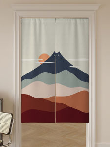 Japanese Style Abstract Cat Door Curtain Home Use Half-length Obstructing Curtain No-drilling Ugly-blocking Hanging Curtain Partition Curtain