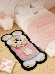 ZHIBAIJIA | Pink Cute Childrens Girl Cartoon Rug