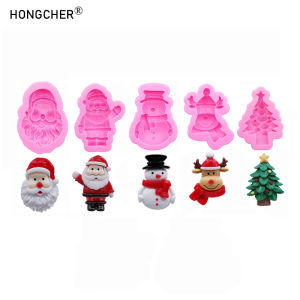 Christmas Series Christmas Tree Snowman Keychain Resin Jewelry Accessories Drip Mold DIY Handmade Chocolate Cookie Silicone Mold