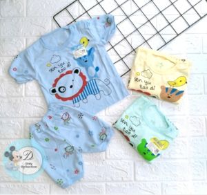 Setelan Baju Pendek SNI Arini baby/Celana Pendek Bayi Motif Lion/Setelan Baju Bayi Usia 3-12Bulan