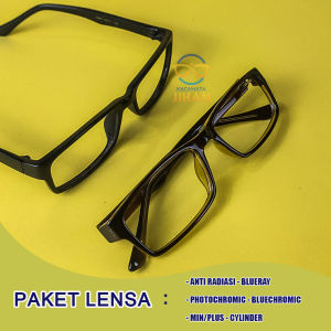 Kacamata PHOTOCHROMIC Antiradiasi & Lensa Blueray ASLI Paket E3320