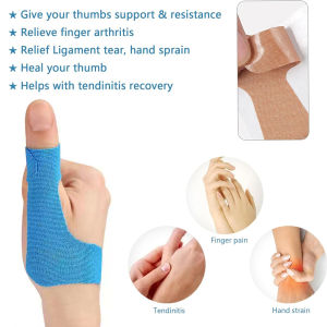 40PCS Precut Thumb Support Tape Self Adhesive Toe Kinesiology Patches Finger Bandages Supplies Elastic Protecting Strap