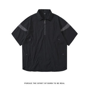 American Style Lightweight Breathable Cool Quick Dry Sports Polo Shirt Men Summer Thin Trendy Loose Collar Short Sleeve T-Shirt