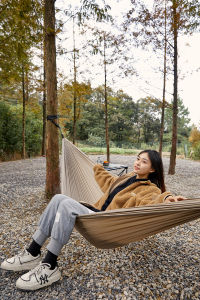 MOBI GARDEN Camping Single Double Hammock Sleeping Outdoor Portable Canvas Travel Swing Bed Free Storage Bag