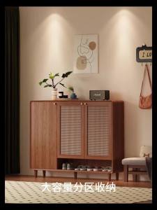 Shoe Cabinet Outdoor Shoe Organisers Shoe Bench Shoe Cabinet Slim Modern Rattan Solid Wood R Home 鞋柜