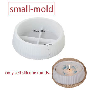Concrete Stripe Storage Bowl Silicone Mold Scented Candle Vessel Flowerpot Round Shape Craft Mould DIY Handmade Making Tools