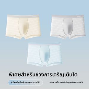 MiiOW | กางเกงชั้นในผ้าไหมน้ำแข็งสำหรับเด็กและเยาวชน MiiOW กางเกงชั้นในชายแบบสี่เหลี่ยม ระบายอากาศได้ดี ดูดซับความชื้น แห้งเร็ว สำหรับเด็กและเยาวชน
