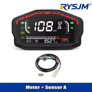 RYSJM | 24 Cylinders Universal Speedometer Motorcycle Digital Odometer Water Temp Fuel Tachometer RPM Display For Kawasaki For Suzuki