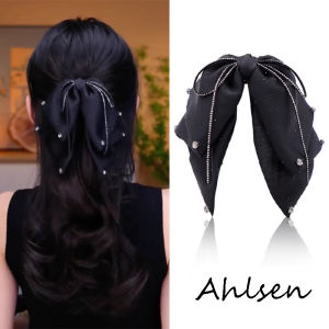 กรงเล็บปิ่นปักผมรูปโบว์ความเงางามสำหรับเครื่องประดับผมอารมณ์แฟชั่นสำหรับผู้หญิง