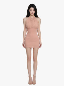 qiaocong | Off-shoulder Sleeveless Summer New Style Dress Slimming Body-Hugging