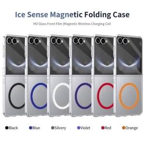 szhaiyu | Shockproof Hard PC Phone Case For Samsung Galaxy Z Flip 8 7 6 5 4 With Screen Film For Magsafe Magnetic Wireless Charging Cover