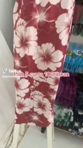 Kain Bali Rayon Halus & Selendang Pantai Motif Bunga Rumbai