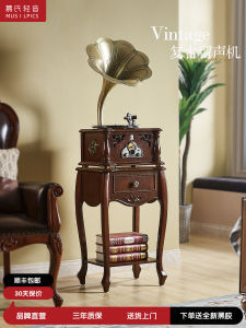 Retro Record Player Black Vinyl Album Bluetooth Speaker Living Room American Decorative Ornaments Vinyl Record Machine