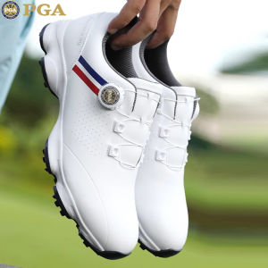 Mens Golf Shoes Wide Version Breathable Waterproof Sport Shoes Shock Absorption Soft Bottom Korean Version Rotary Button Shoes