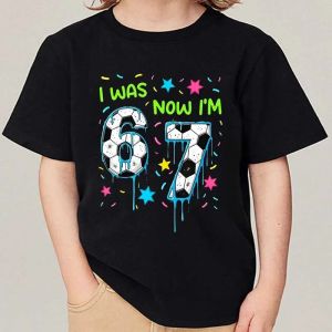 Bandai | I Was Now Im 67 Graphic Print T-shirts Children Boys Girls Casual Funny Summer Colorful Tops Crew Neck Short Sleeve Kids Tees