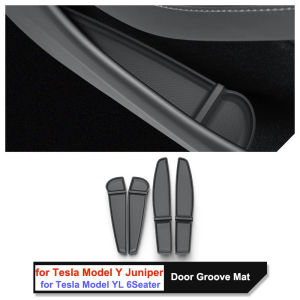 For Tesla Model Y YL Juniper 2025 2026 Car Door Storage Pad TPE Central Control Water Cup Holder Mat Organizer Tray Accessories