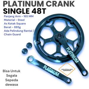 ( 48T PLATINUM ) Crank Sepeda 48 T Single Rotel Seli Lipat Fixie Folding Bike Cranks Gear Depan Sepeda