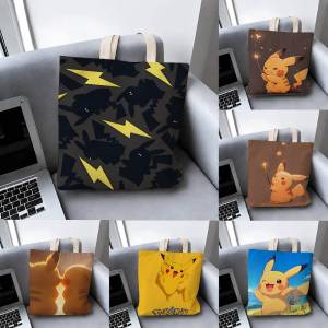 Bandai | Pokemon Water Type Collection Storage Bags Tote Bag Travel Summer Beach Shoulder Bag Reusable Grocery Shopping Bag Anime Artwork