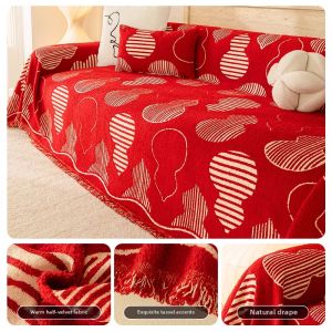 GOOJODOQ | Christmas New Year Full Cover Sofa Cloth Thick Blanket