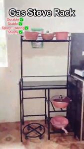 Kitchen Heavy Duty Organizer Stainless Gas Stove Stand Rack Kitchen Supplies Storage Rack