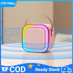 K12 ลำโพงบลูทูธ ลำโพงบลูทูธช่วยสอน Blutooth Karaoke Speake ไมโครโฟนคู่ ลำโพงร้องคาราโอเกะ มีแสงไฟสีรุ้งสวย