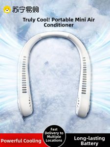 Portable Neck Fan USB Charging Handheld Cooling Device Mini Silent Electric Fan Leafless Neck-Mounted Personal Cooling Tool