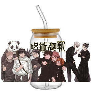 Bandai | Popular 20 Styles Jujutsu Kaisen Anime 16oz UV DTF 3D Transfer Cartoon Sticker Wrap Decals For Glass Can Cup Craft DIY Creative