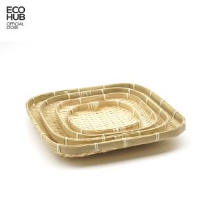 Mẹt tre ECOHUB làm bằng mây tre tự nhiên trang trí / Đựng đồ ăn / Nhà hàng sang trọng (Size 15-50cm)  EH061