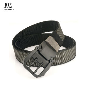 LouisWill Men Belt Outdoor Tactical Belt Double-Sided Use Adjustable Belt Rotating Buckle Nylon Waistband Two-Color Belt Youth Sports Canvas Pant Belt Simple Nice Waistband Nylon