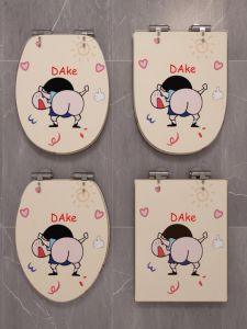 Urea Formaldehyde Resin Transparent Toilet Cover Thickened Old-Fashioned Neutral Toilet Seat Cover UVO Type Slow-down Static Color Cartoon Customization