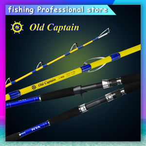 Old Captain 1.6M/1.7M /1.85M【50-350g/15-40lb】Solid Rod tip Heavy fishing Rod profession Deep Sea Boat Fishing Rod Saltwater Jigging Rod Carbon Fiber  Fishing Rod Spinning/Baitcasting Rod Boat Fishing Shake slowly