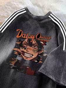 Washed Vintage Short Sleeve T-Shirt Mens Loose Fit Comfortable Cotton Breathable Printed round Neck Top for Summer Sport