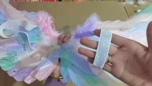 Rainbow Fairy Wings Headband Magic Wand Sets Girls Unicorn Party Angel Wings Costume Accessories Birthday