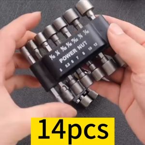ชุดลูกบล็อกสวมเร็ว ขันสกรูใช้กับ สว่านไฟฟ้า เครื่องขัน 14 ชิ้น ขนาด 5-12 mm