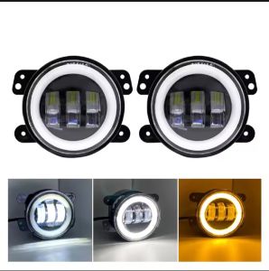 Lampu LED Foglamp X3 Mobil Universal Bulat 35inch Lampu LED Foglamp Jeep Rubicon 3 Lensa Daimeker Mini Fles Angel Ukuran 35inch