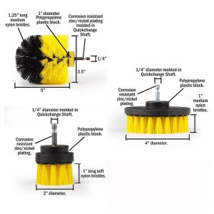【🇲🇾Stock 】Drill Scrubber Brush 3/5/6PCS Heavy Dusy Stiff Bristle Cleaning Tool Set 360 Hex Shank Scrubber Brush Attached Cordless Drill Attachment Cleaner Scrubing 鑽刷洗滌器