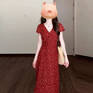 ZHENMANZI | French Style Elegant Summer Dress Long Waist
