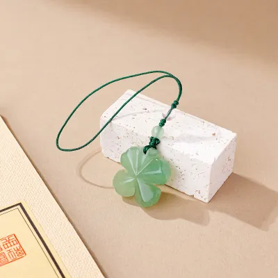 1PC Thủ Công Tự Nhiên Aventurine Pha Lê Cỏ Bốn Lá Móc Khóa Bùa May Mắn Mặt Dây Điện Thoại Quà Tặng Tinh Tế Cho Gia Đình Và Bạn Bè