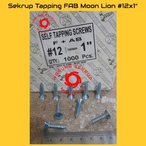 (10 pcs) Sekrup FAB 12x1" / Skrup Tapping Kepala Rata 2.5CM