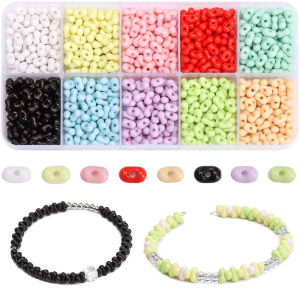 1050Pcs/Box 4x6mm Acrylic Solid Colorful Peanut Beads For Jewelry Making DIY Charm Bracelet Necklace Keychain Crafts Accessories