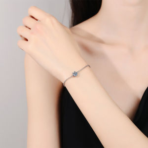 18K White Gold Diamond Bracelet Womens Pure Silver New 2025 Elegant Full Diamond round Wrap Jewelry Birthday Gift