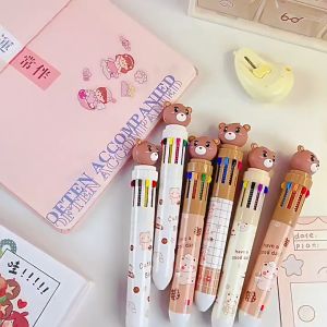 10 Colors Cute Cartoon Bear Ballpoint Pen School Office Supply Stationery Multicolored Pens